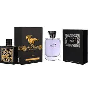 Lattafa & Rasasi Perfumes | Qaed Al Fursan + Hawas Bundle | Men's Fragrances | 3.4 oz (100ml) Per Bottle Cologne