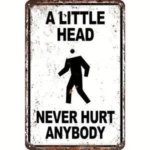 Funny Adult Novelty Wall Art Decor - A Little Head Never Hurt Anybody - Aluminum Sign, Vintage Plaque Decor, Metal Poster for Home Bar/Room/Farmhouse/Shed/Garage, Ridiculous Humor Jokes Funny Warning Notice Aluminum Metal Sign Plate 2025 fashion