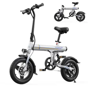 【VIPDRIVE  ZYPHO】Electric Folding Bicycle 500W Peak Power 350W Brushless Motor 36V 280.8Wh Lithium Ion Battery 14" Vacuum Tires 3 Speed Up to 220 lbs Adults & Teens Electric Bike