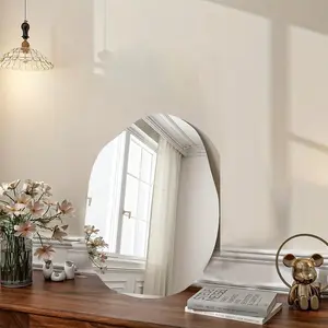 Large asymmetric acrylic self-adhesive mirror, 2mm thick, frameless decorative mirror, suitable for dressing table, bathroom, bedroom and wall decoration, Home Decor Mirror