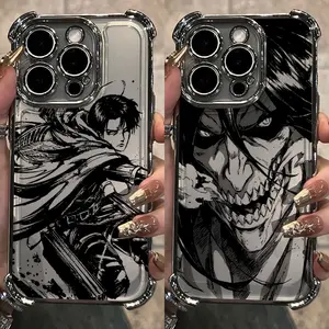 Hot-blooded Anime Attack on Titan Plating Phone Case for IPhone 17 16 15 14 13 12 11 Pro Max Plus Samsung Galaxy S26 S25 S24 S23 S22 Anti-Fall