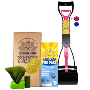 Bodhi Dog Complete Poo Pack with 24" Pooper Scooper, Poop Bags, and Pet Dog Waste Bag Holder for Small, Medium, Large, XL Pets, Grass & Gravel Use
