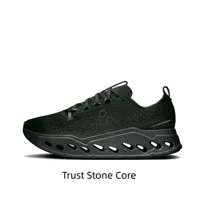 Long-Distance Training Running Shoes, Triple Black Colorway, Engineered Mesh Upper