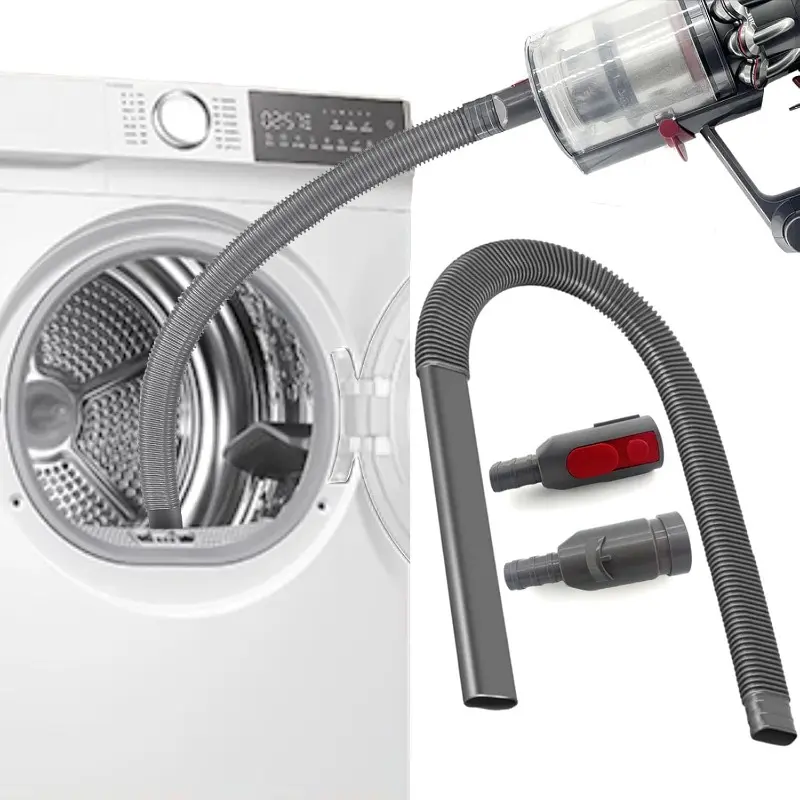 Upgraded Dryer Vent Cleaner Kit Compatible with Dryer Lint Vacuum Attachment for Dyson V7 V8 V10 V6 V11 V12 V15 Cordless Vacuum Cleaner Removes Deep Lint