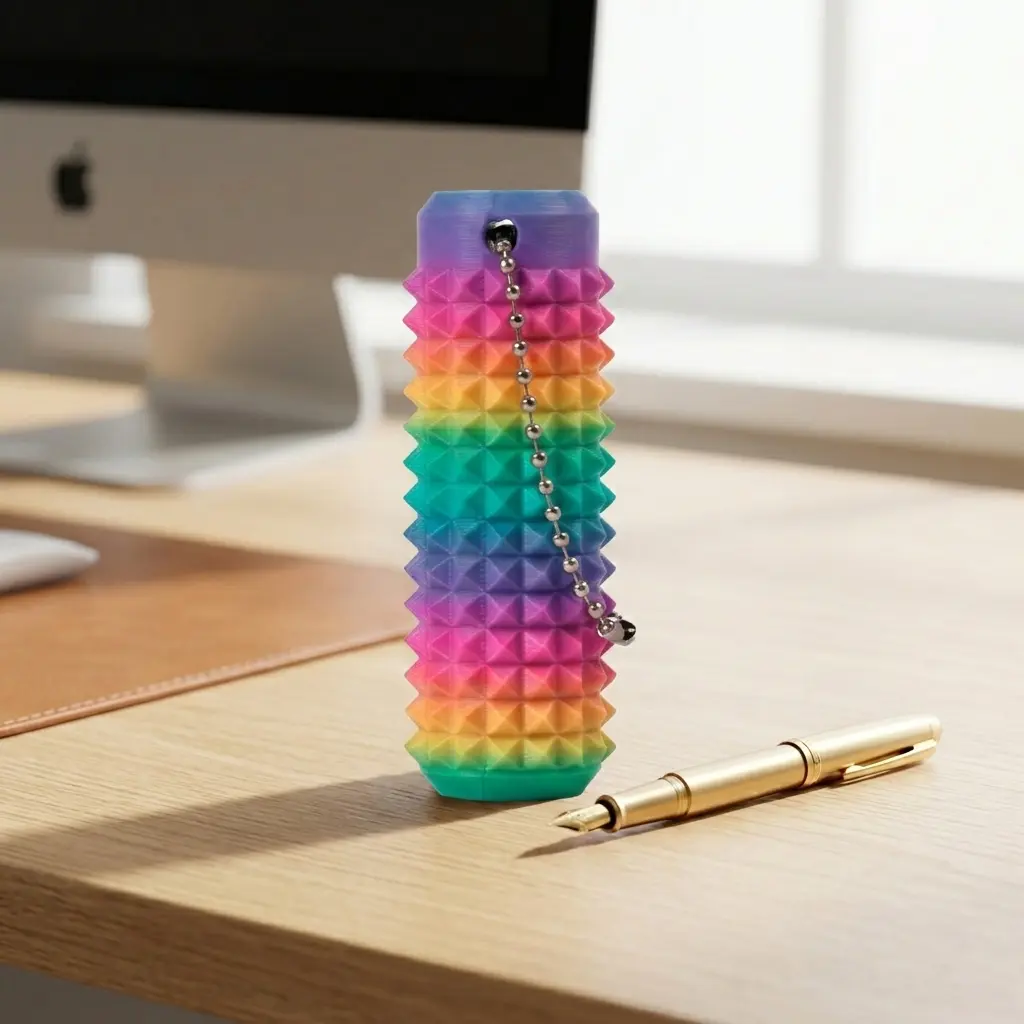 Textured Sensory Desk Ornament, 3-in-1 Acupressure Stress Reliever & Focus Massager for Home Office Desktop, Aesthetic Geometric Workstation Companion