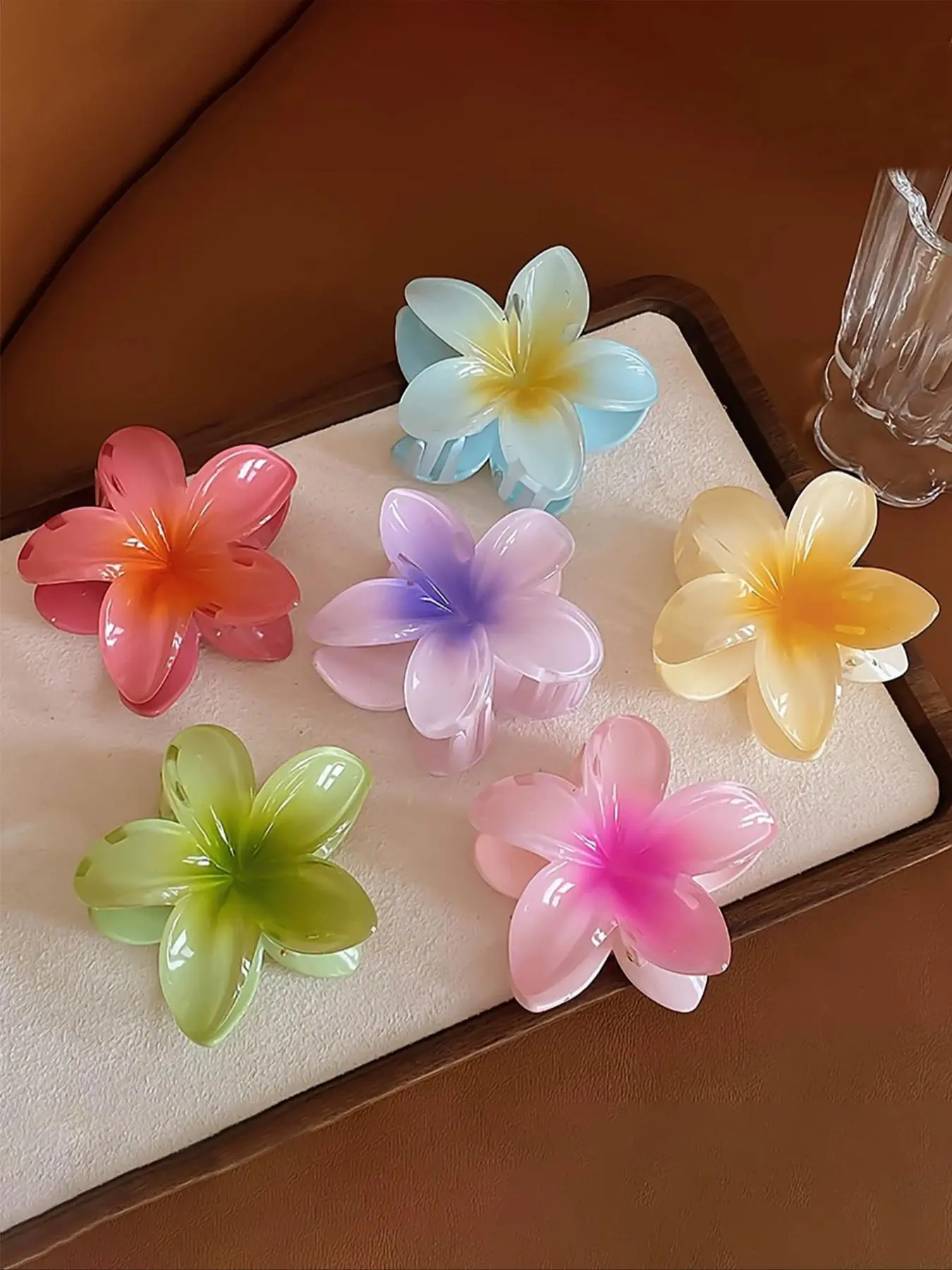 Cute Flower Design Hair Claws, Casual & Versatile Hair Accessories for Women, New Minimalist Headwear Suitable for Thick Hair, Flower Hair Clip, Claw Clips, Decorative Hair Clips, Hair Claws Set