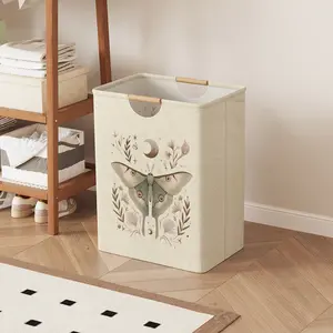 Fly Pattern Print Open Storage Box, Foldable Laundry Basket with Handle, Home Bathroom Collapsible Clothes Organizer Bucket, Collapsible Laundry Hamper
