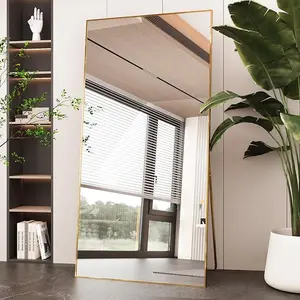 71 x 26 IN Full Length Mirror,16"x 59" Standing Hanging or Leaning Against Floor Tempered Mirrors Wall-Mounted Full Body Dressing Mirror with Aluminum Alloy Frame for Living Room,Bedroom,Hallway,Black/Gold Arched/Right Angle 21"x 64" Full Length Mirror Sm