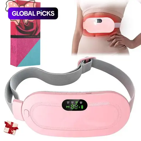 Menstrual Heating Pad Belt, Period Heating Pad, Cordless Electric Waist Belt, Warming Abdominal Massager with Vibration #GLOBAL PICKS