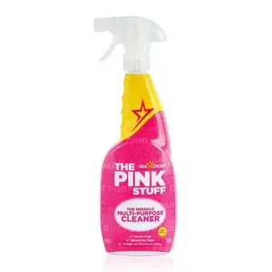 THE PINK STUFF Miracle 750 ml Multi-Surface Cleaner, natural cleaner, vegan, cruelty-free, Rhubarb scent, degreaser, grease remover, grime remover, no residue, indoor/outdoor, kitchen countertops, cookers, stovetops, ovens, saucepans, pots and pans, grill