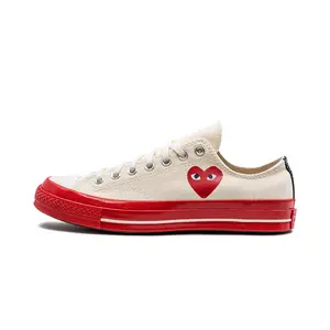 CdG x Chuck Taylor 70 Lo "Comme des Garcons PLAY Egret Red Midsole" A01796C