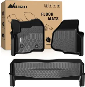 Nilight TPE Floor Mats for Ford F250 F350 F450 SuperCrew Crew Cab 2012 2013 2014 2015 2016 All Weather Custom Fit Heavy Duty Floor Liners Car Interior Accessory Truck Accessories weatherproof, Automotive Floor Mats