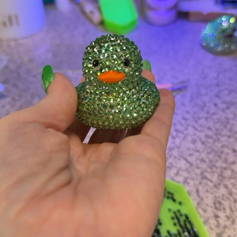 Bedazzled Ducky Decorative Figurine - Cute Desk, Bathroom Accent Piece for Home Decoration