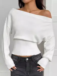 One Shoulder Cropped Sweater