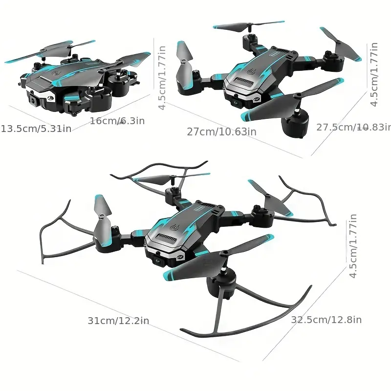 【S6】Quadcopter drone intelligent obstacle avoidance folding 4K high-definition aerial photography remote control toy aircraft - Blue
