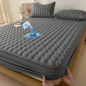 Waterproof Bed Skirt Mattress Protector Cover, Quilted Design Solid Color Noiseless Bedskirt, 1 Count, Durable & Comfortable Sleep Solution
