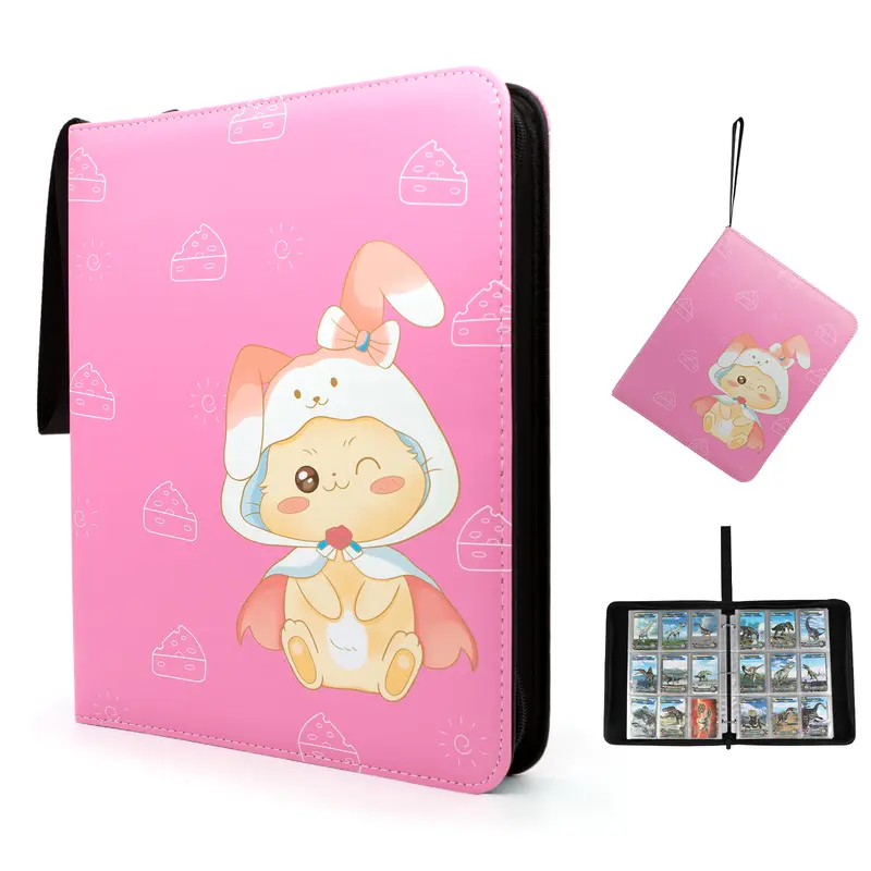 Card Binder 9 Pocket Pink color for Trading Cards - Binder Holds up to 900 Game Cards Securely with 50 Pages - Great Christmas or Birthday Gifts