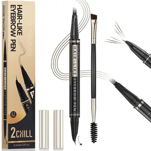 2CHILL Best-Sellers Trending -Curved Eyebrow Pen - Microblading Brow Pencil, Magical 2-in-1 Dual-Ended Eye Brow Pencils for Women with 4-Fork-Tip,