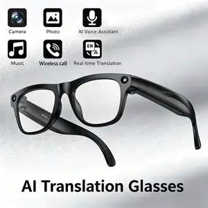 Ai Smart Glasses with Real-Time Multilingual Support, Blue Light Protection, Bluetooth-compatible Compatible, Ideal for Travel and Business, Smart Translation Glasses