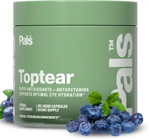Pals TopTear - Super Antioxidants & Anthocyanins for Dry Eye Relief 30 Liquid Capsules US Formulated Clinically Researched Ingredients Natural Berry Vitamin Supplement