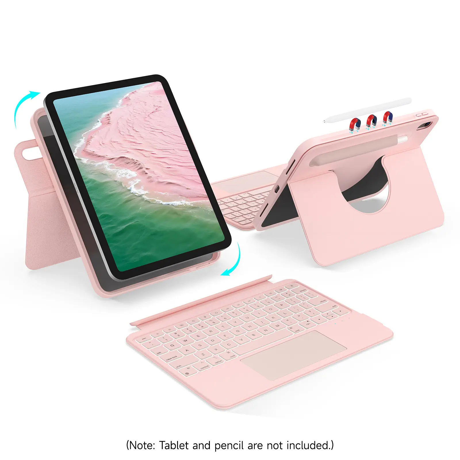 accrosoo for iPad A16 11 Gen 2025 & iPad 10th Gen 2022 10.9",iPad Air 11-inch(M3/M2) & iPad Pro(4/3/2/1 Gen) & 10.9" Air 5th/4th 360° Rotatable & Detachable Magnetic Keyboard Case with Trakpad, Portrait & Landscape, Full Protect, 170° Angle, tiktokshopbac