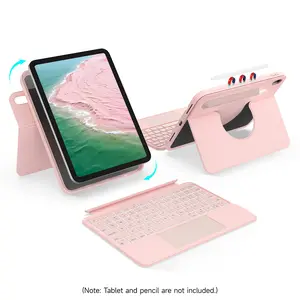 accrosoo for iPad A16 11 Gen 2025 & iPad 10th Gen 2022 10.9",iPad Air 11-inch(M3/M2) & iPad Pro(4/3/2/1 Gen) & 10.9" Air 5th/4th 360° Rotatable & Detachable Magnetic Keyboard Case with Trakpad, Portrait & Landscape, Full Protect, 170° Angle, Pink