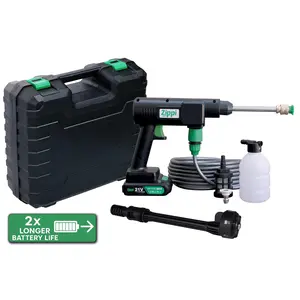 Zippi HydroCleaner High-Pressure Water Gun with Foam Soap Bottle & 2x Longer Battery Life for Effortless Car, Patio, Driveway Cleaning