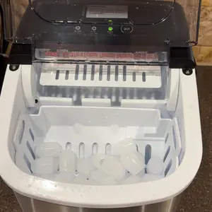 Product Review of EUHOMY Ice Maker Countertop with Handle, 26lbs in 24Hrs, 9 Ice Cubes Ready in 6 Mins, Auto-Cleaning Portable Ice Maker with Basket and Scoop, for Home/Kitchen/Camping/RV. (2024 New Silver) Utensils from T**