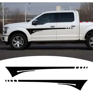 Car Body Side Door Stickers Vinyl Sports Racing Stripe Graphic Decals Decoration BI004 for All Cars SUV Truck Off-Road Vehicles Universal Stickers Accessories Black