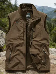 Men's Lightweight Outdoor Vest Gilet, Multi-Pocket Functional Casual Tank Top, Ideal for Hiking, Camping, Photography, Fishing, Spring & Fall