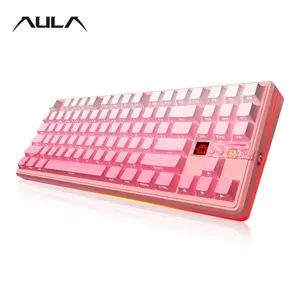 Aula F87pro V2 Gaming Keyboard, 87 Key Layout, Wired/wireless Connection, RGB Lighting, Advanced Key Settings, Long Battery Life