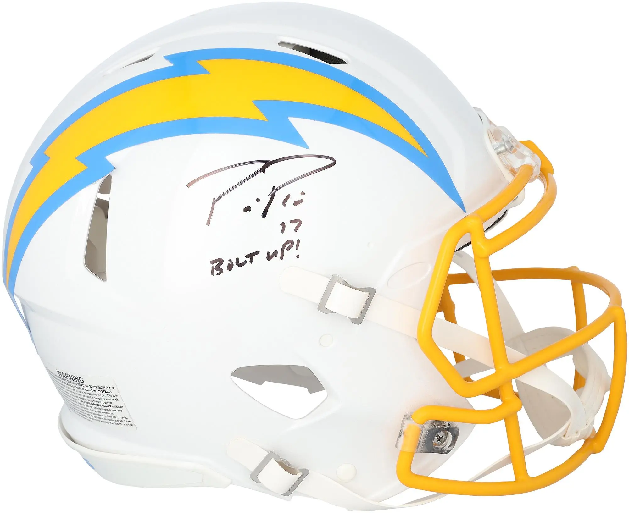Philip Rivers San Diego Chargers Autographed Riddell Speed Authentic Helmet with "Bolt Up" Inscription - Fanatics Authentic Certified