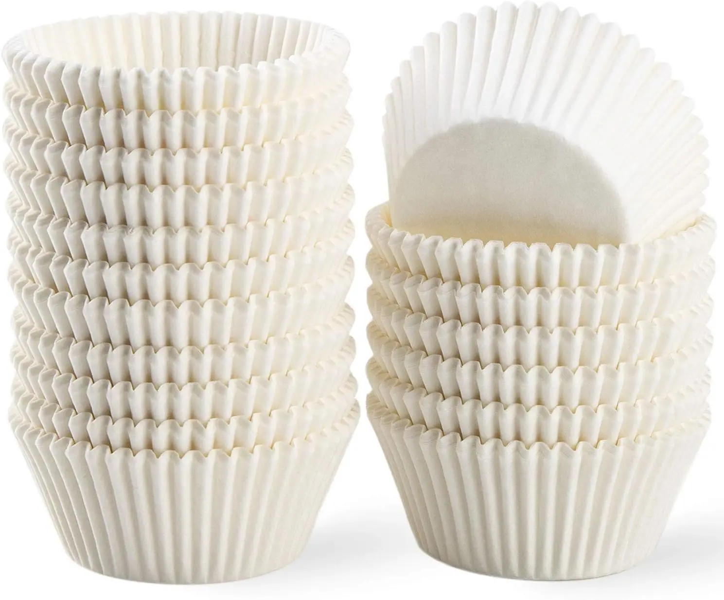 White Cupcake Liners 500 Count, Food Grade Grease Proof Baking Cups, Odor Free Paper Muffin Liners for Cupcakes, Muffins and Baking, Disposable Non Stick Baking Cups for Home and Commercial Use