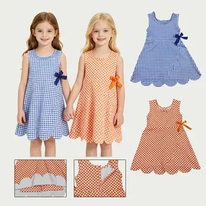 Toddler Girl Must-Have! Blue Gingham Print Yoga Skirt Dress – Cute Summer Outfit for Play & Dance Sports Dress