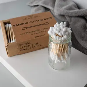 Biodegradable Bamboo Cotton Swabs – 200 Pack Eco Cotton Buds