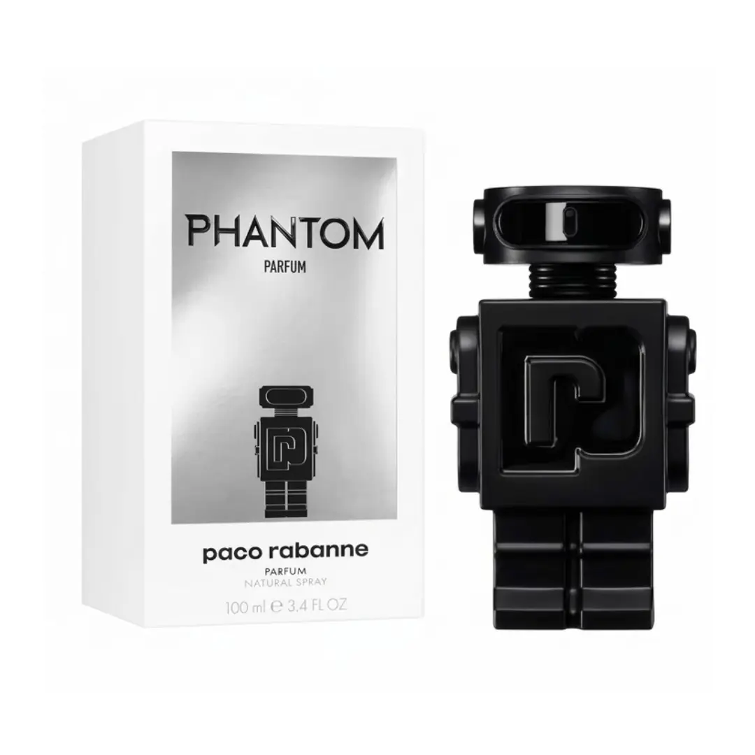 Paco Rabanne Phantom Parfum For Men 3.4 oz | Men's Parfum with Lavender, Vanilla & Vetiver | Long-Lasting Woody Aromatic Cologne