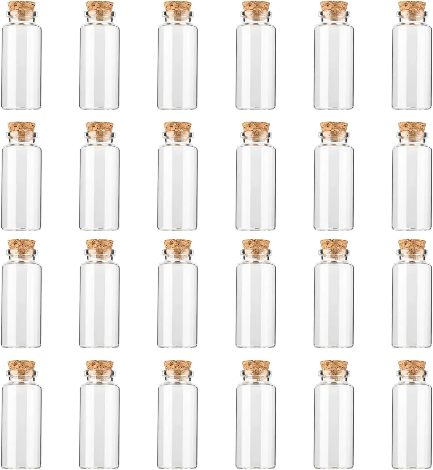 10 ml 0.86"x1.96" Glass Bottles with Cork Stopper，Mini Glass bottle with cork，Small DIY Decoration jars Storage Container for Halloween Decorations,Wedding Party Favors（24pack）