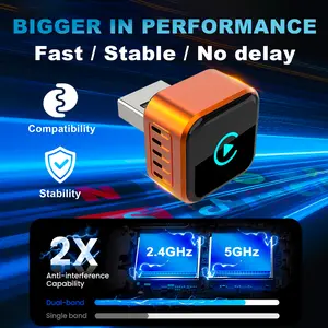 2026 Mini Wireless Adapter Upgrade Wired to Wireless Plug and Play Fast Stable Control Zero Delay Car Play