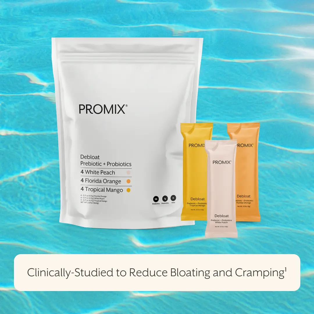 Promix Debloat: Prebiotic + Probiotic Powder – Reduce Bloating & Support Digestion – African Baobab + Vitamin C – 12 Sticks Promix Debloat: Prebiotic + Probiotic Powder – Reduce Bloating & Support Digestion – African Baobab + Vitamin C – 12 Sticks