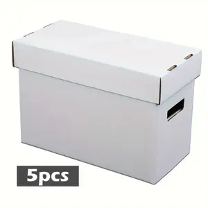 5Pcs Comic Books Storage Boxes Short Holds 150-175 Stackable Durable Archive,White Corrugated Paper, 200 lb,Test Strength Stackable, Holds 150-175 Comics,Comic Storage for Collectible Comics Upgraded Version Organiser