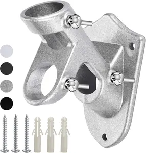 Flag Pole Holder for Outside House, Heavy Duty Flag Pole Mounting Bracket, Aluminum Metal Flagpole Mount with Stainless Hardware for Outdoor, Strong and Rust Proof, 1" Inner Diameter (Silver-1Pack)