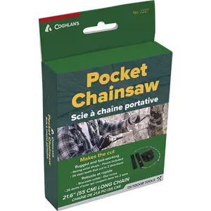 Coghlan’s Pocket Chainsaw – Compact Handheld Manual Saw with 26 Sharp Teeth – Portable, Lightweight Tool for Camping, Hiking, and Emergency Wood Cutting - Fast, Durable Tree & Branch Trimmer