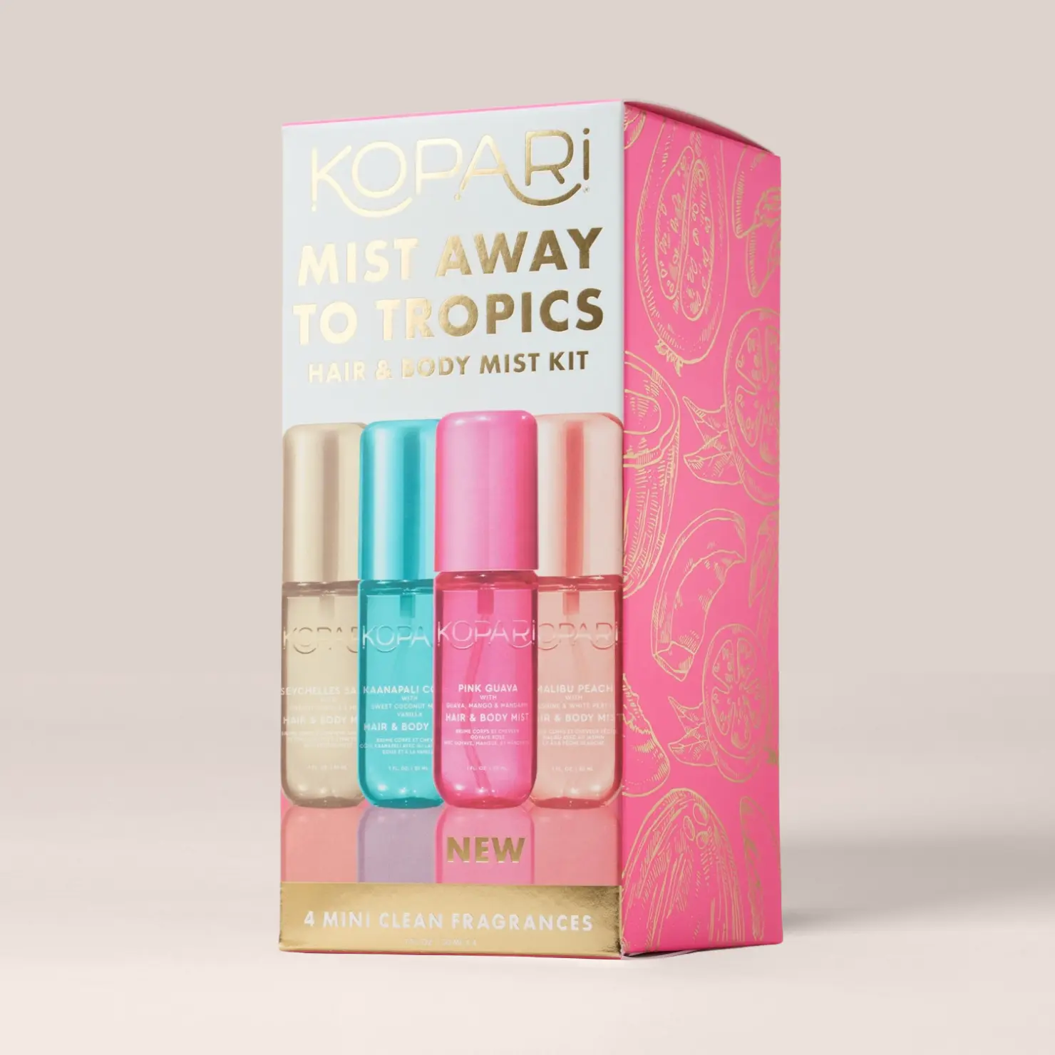 Kopari Mist Away To The Tropics Hair & Body Mist Kit – 4 TSA Ready Fragrance Mist Sampler