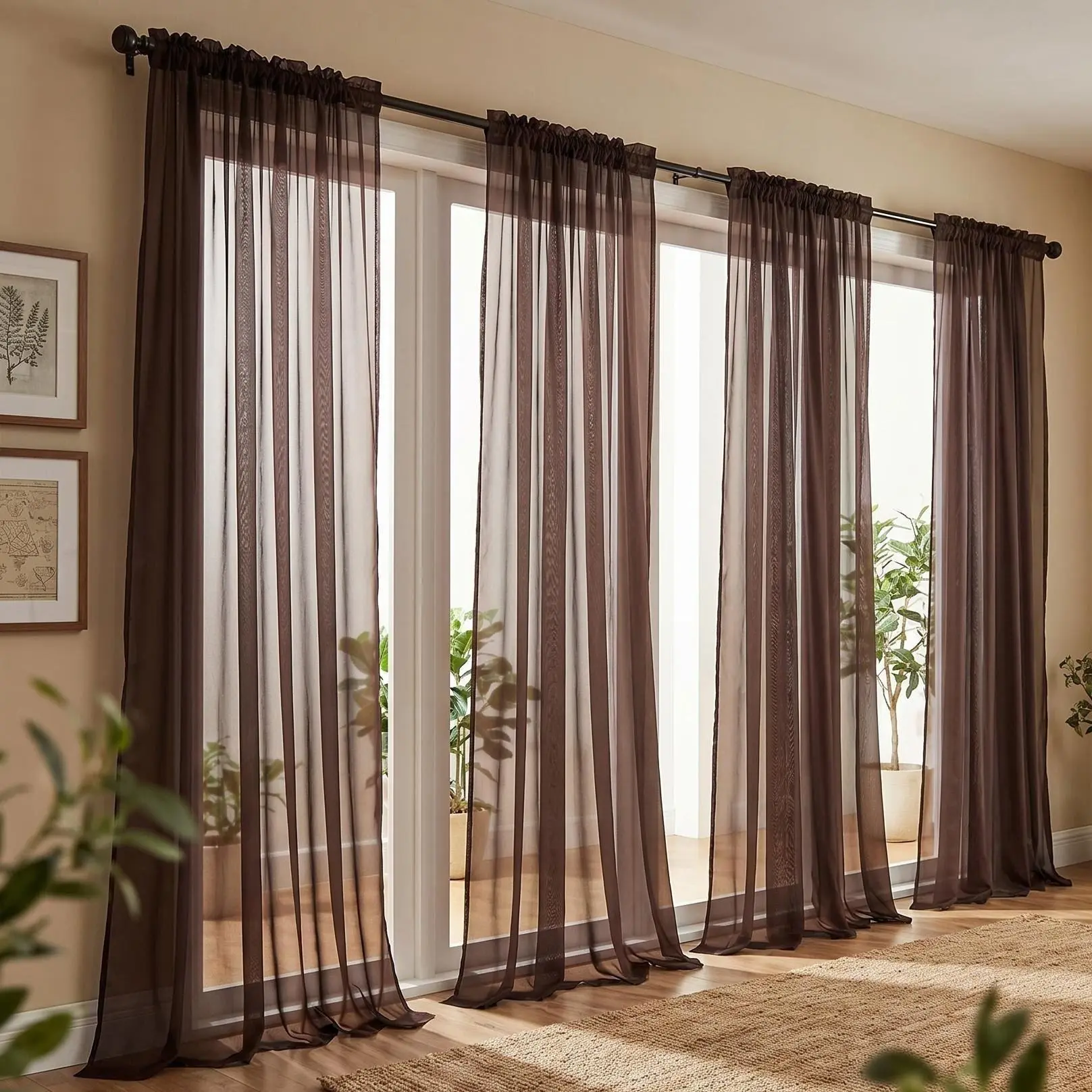 4-Piece Traditional Solid Color Terylene Flat Weave Rod Pocket Curtains (52x84 in) - Lightweight Durable Fabric for Daily Use Home Textile, Hand-Wash-Only Pink Decor Curtains for Bedroom FT2508