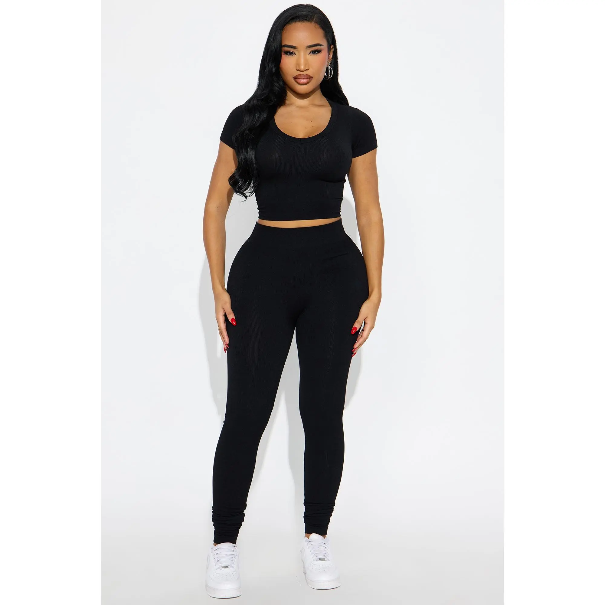 Alisa Seamless Legging Set - Black