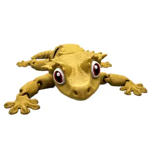 Jumbo 3d printed crested Gecko articulating decor fidget print figurine creative animal home lover gift Decoration super cute articulate figurine creative gift desk figure Realistic Printed Articulating Pocket Pets articulate animal print item