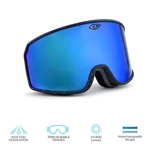 Ice Storm Polarized Sunglasses with TR90 Durable Frame, UV400 Lenses, Anti-Fog Ventilation, Interchangeable Straps, and Hard Carry Case