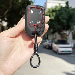 for Gmc Yukon/suburban/tahoe silicone Car Key Protection Case, Durable No-Key Entry Remote Control Cover, Universal Fit, Long-Lasting