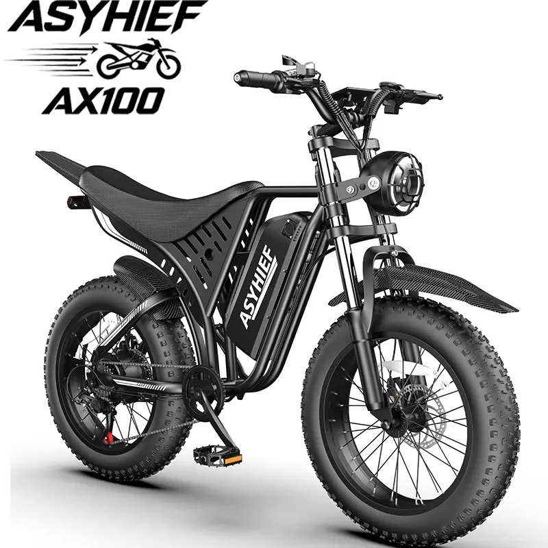 【ASYHIEF AX100】 Adult Waterproof Off-Road E-Bike , 3500W Peak 35MPH, 48V 15.6AH UL2849 Battery, 20"×4" All-Terrain Fat Tires, Dual Disc Brakes, NFC Keyless Unlock LCD Screen, 330LBS Max Load Electric Bike for Mountain, Sand, Snow & Paved Roads
