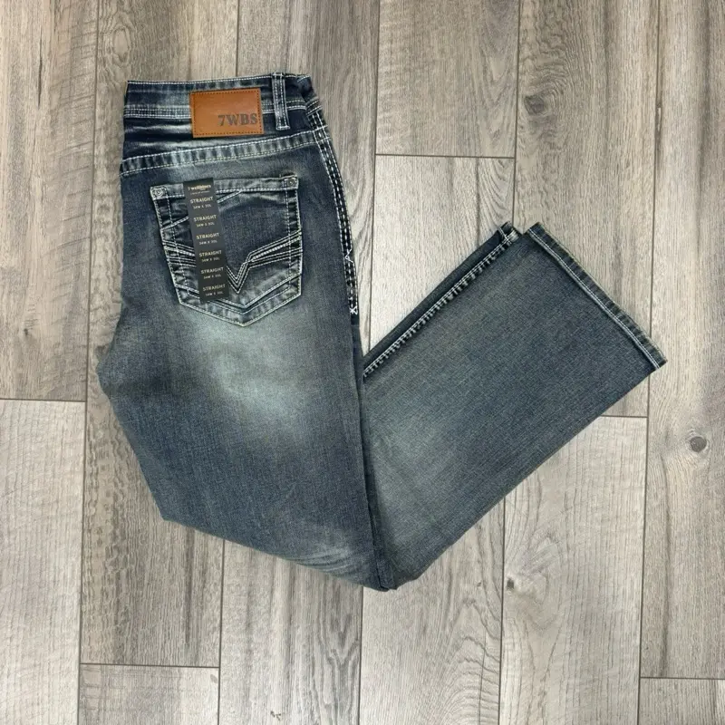 Men's Denim Western Jeans Bootcut Pants - Classic & Stylish Casual Outings Everyday Wear Comfortable Fit with Pocket